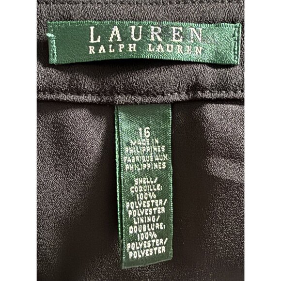 Lauren Ralph Lauren Black Wrap-Style Pencil Skirt Size 16 Polyester - Picture 2 of 3